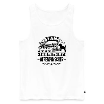 Happiest With Affenpinscher - Men's Premium Organic Tank Top - white - Front - Michal (187cm)
