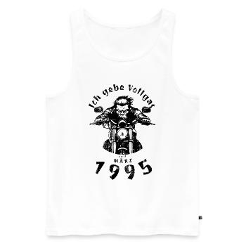 30. Geburtstag Ich gebe Vollgas seit 03/1995 - Männer Premium Bio Tank Top - Weiß - Vorne - Michal (187cm)