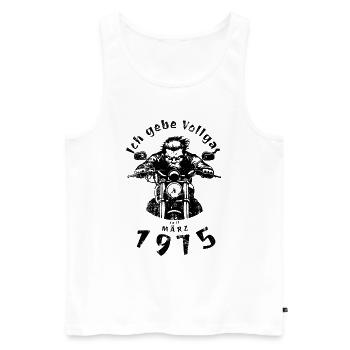50. Geburtstag Ich gebe Vollgas seit 03/1975 - Männer Premium Bio Tank Top - Weiß - Vorne - Michal (187cm)