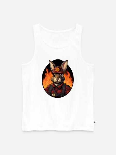 Firefighter Rabbit - Men's Premium Organic Tank Top - white