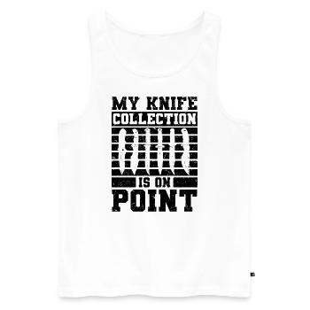 Knives Collecting, Knife Collectors, Army Knives, Gifts - Men's Premium Organic Tank Top - white - Front - AI Model Male 178 light (178cm)
