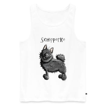 Drôle Schipperke - Chien - Chiens - Débardeur bio Premium Homme - blanc - Devant - Michal (187cm)