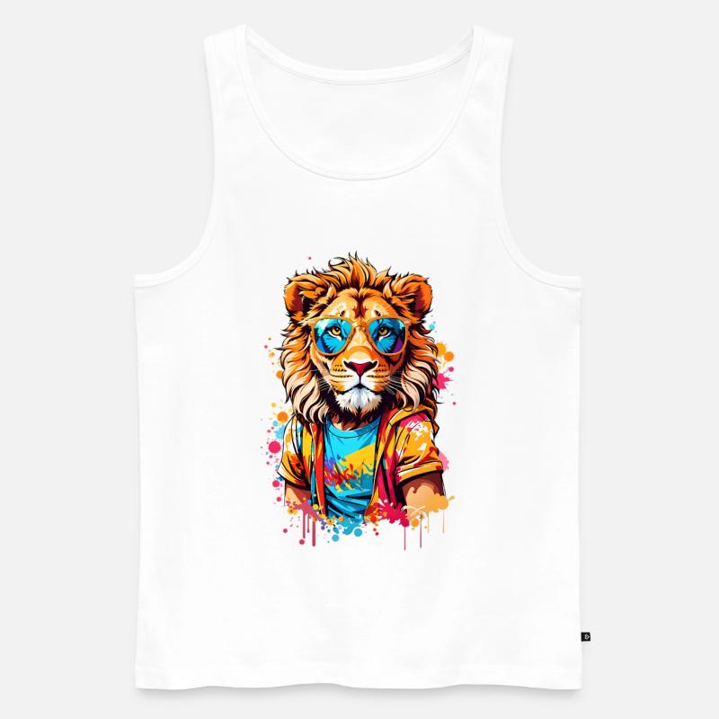 Coole Löwe - Männer Premium Bio Tank Top - Weiß