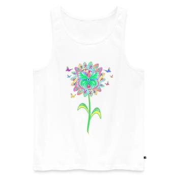 Schmetterling Blume Schmetterlingsblume - Männer Premium Bio Tank Top - Weiß - Vorne - Michal (187cm)