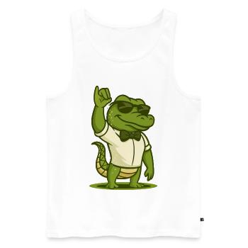 Salière Crocodile - Débardeur bio Premium Homme - blanc - Devant - Michal (187cm)