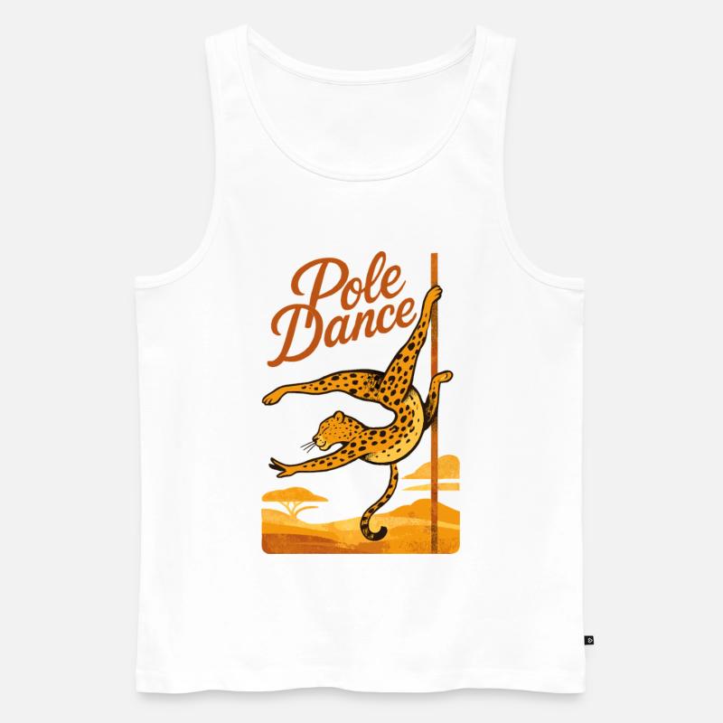 Pole Dance Leopardin Poledancerin Geschenk - Männer Premium Bio Tank Top - Weiß
