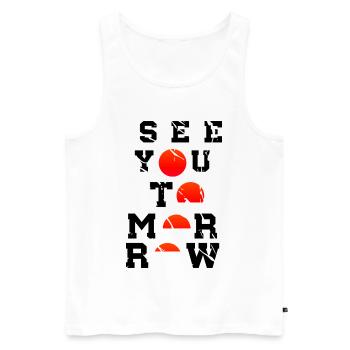 See You Tomorrow Inspiration Art Japon - Débardeur bio Premium Homme - blanc - Devant - Michal (187cm)