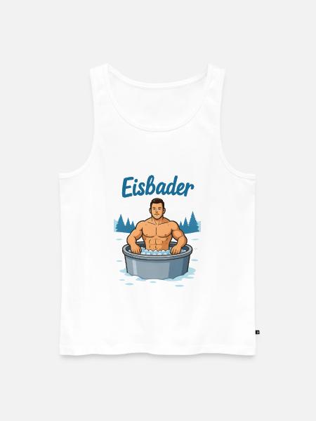 Eisbader Muskelmann im Eisbad - Men's Premium Organic Tank Top - white
