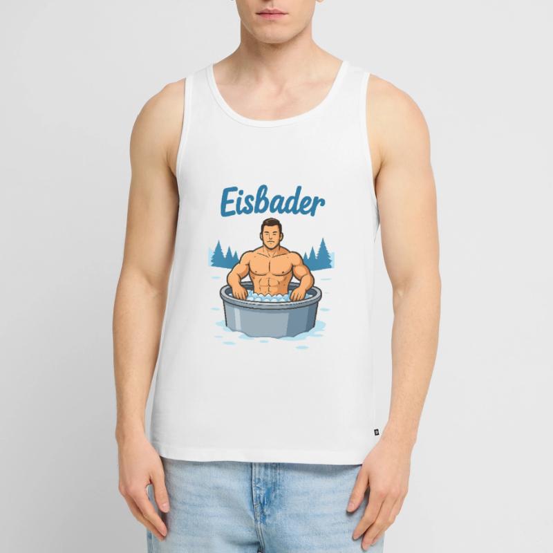 Eisbader Muskelmann im Eisbad Männer Premium Bio Tank Top