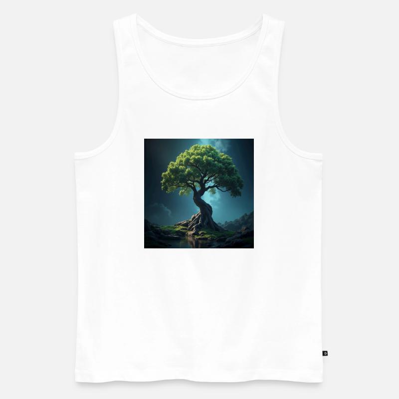 Bunter Baum des Lebens. - Männer Premium Bio Tank Top - Weiß