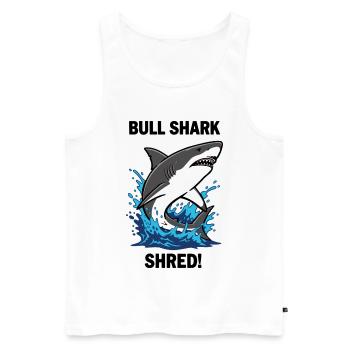 Requin Bouledogue Shred Shark Mer Bull - Débardeur bio Premium Homme - blanc - Devant - AI Model Male 178 light (178cm)