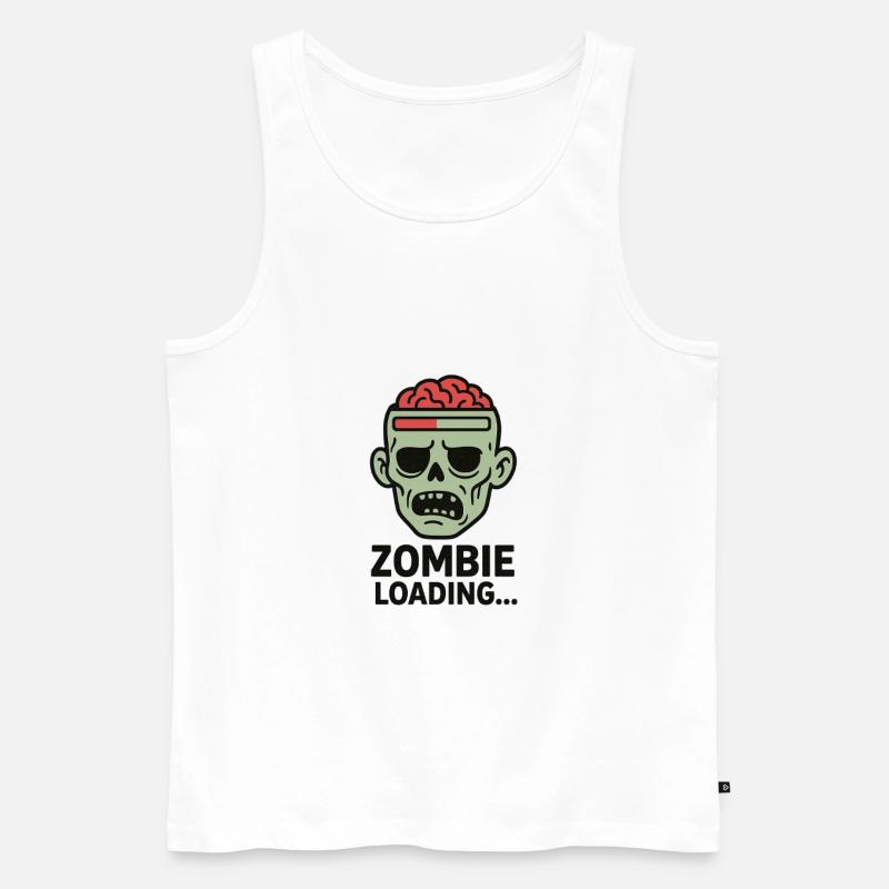 Zombie Loading Schädel Grafik - Männer Premium Bio Tank Top - Weiß