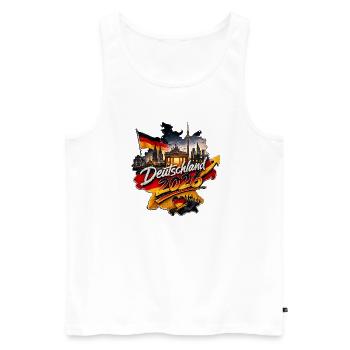 Deutschland_2026 - Männer Premium Bio Tank Top - Weiß - Vorne - AI Model Male 178 light (178cm)