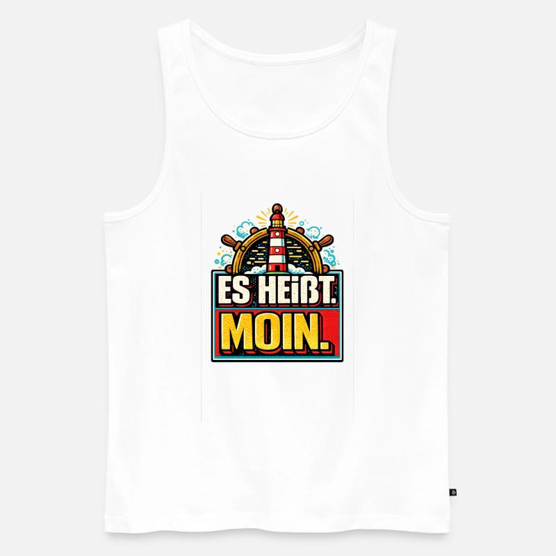 Es Heißt Moin - Maritimer Gruß - Männer Premium Bio Tank Top - Weiß