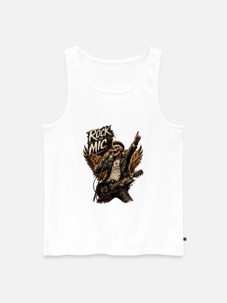 Rock the Mic Skeleton Rocker - Männer Premium Bio Tank Top - Weiß