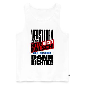 Missverständnis - Männer Premium Bio Tank Top - Weiß - Vorne - Michal (187cm)