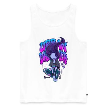 Urban Dreamer Lofi Anime Girl Graffiti Streetwear - Débardeur bio Premium Homme - blanc - Devant - Michal (187cm)