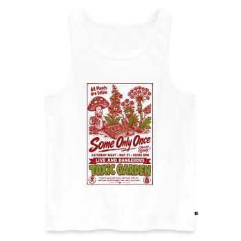 Jardinage urbain toxique : toutes les plantes sont comestibles - Débardeur bio Premium Homme - blanc - Devant - Michal (187cm)
