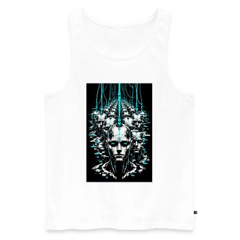 Simulation der Konformität Bot Armee - Männer Premium Bio Tank Top - Weiß - Vorne - Michal (187cm)