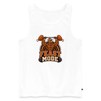 Festmodus-Turkey-Lifter - Männer Premium Bio Tank Top - Weiß - Vorne - Michal (187cm)