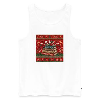 Merry Bookmas - Männer Premium Bio Tank Top - Weiß - Vorne - Michal (187cm)