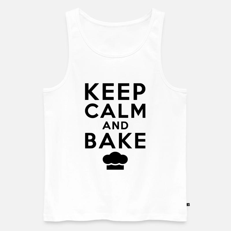 Keep Calm And Bake Backen - Männer Premium Bio Tank Top - Weiß