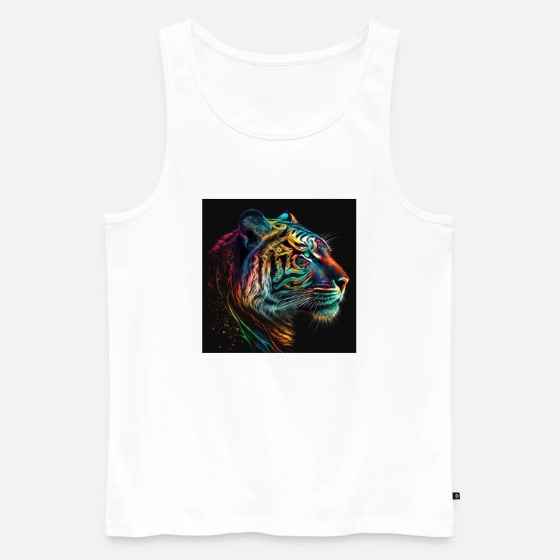 Rainbow Roar - Männer Premium Bio Tank Top - Weiß