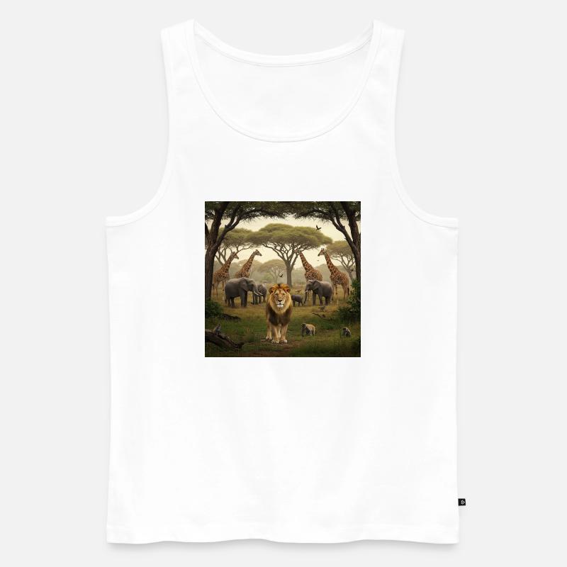 Tierabenteuer im Dschungel - Männer Premium Bio Tank Top - Weiß