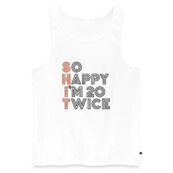 40 Geburtstag 40 Jahre Geburtstagsspruch lustig - Männer Premium Bio Tank Top - Weiß - Vorne - Michal (187cm)