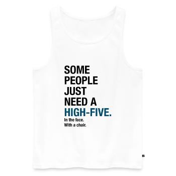 High-Five - Männer Premium Bio Tank Top - Weiß - Vorne - AI Model Male 178 light (178cm)