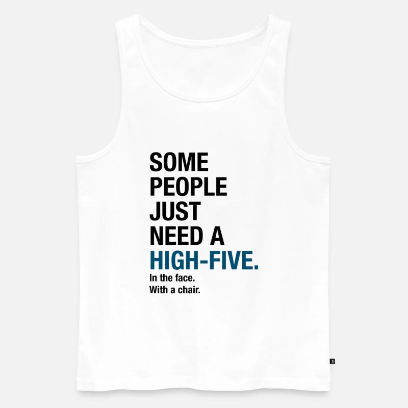 High-Five - Männer Premium Bio Tank Top - Weiß