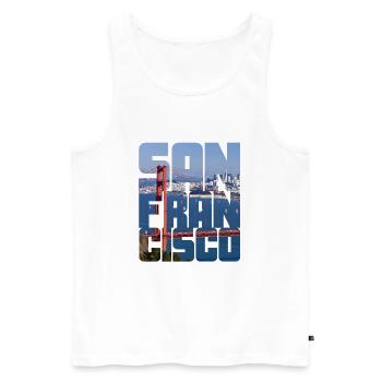 San Francisco Amerika USA Golden Gate Brücke - Männer Premium Bio Tank Top - Weiß - Vorne - AI Model Male 178 light (178cm)