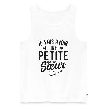 Ich werde eine kleine Schwester haben - Männer Premium Bio Tank Top - Weiß - Vorne - Michal (187cm)