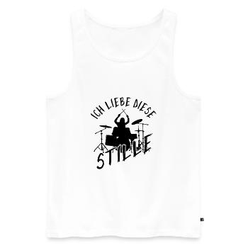 Drummer Ich Liebe Diese Stille Schlagzeug Set - Männer Premium Bio Tank Top - Weiß - Vorne - Michal (187cm)