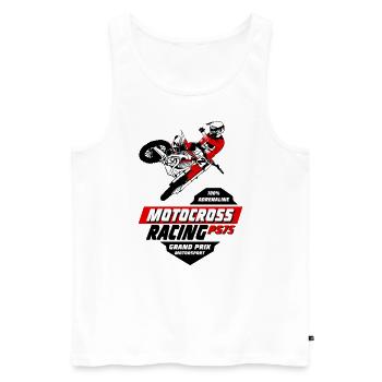 Moto Cross - Motocross - Supercross - Men's Premium Organic Tank Top - white - Front - Michal (187cm)