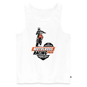 Moto Cross - Motocross - Supercross - Débardeur bio Premium Homme - blanc - Devant - Michal (187cm)