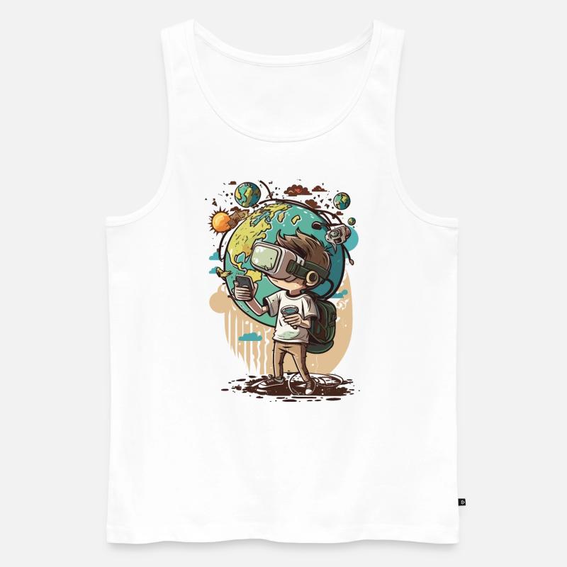 Virtueller Visionär - Männer Premium Bio Tank Top - Weiß