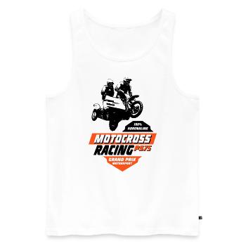Sidecarcross - Side-car Moto Cross - Débardeur bio Premium Homme - blanc - Devant - AI Model Male 178 light (178cm)