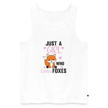 Only a girl the fox loves fox - Men's Premium Organic Tank Top - white - Front - AI Model Male 178 light (178cm)