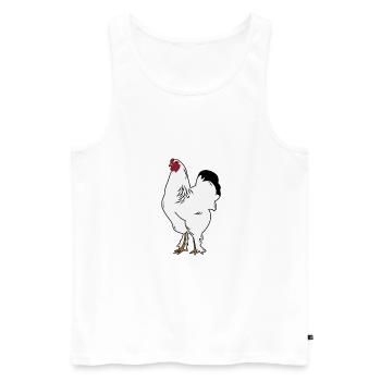 Brahma Rooster Poulet Drôle De Fermier Poulet - Débardeur bio Premium Homme - blanc - Devant - AI Model Male 178 light (178cm)