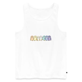 genderfaun Flag Pride LGBTQ süße Pinguin - Männer Premium Bio Tank Top - Weiß - Vorne - Michal (187cm)