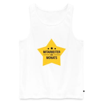 Mitarbeiter des Monats - Männer Premium Bio Tank Top - Weiß - Vorne - AI Model Male 178 light (178cm)