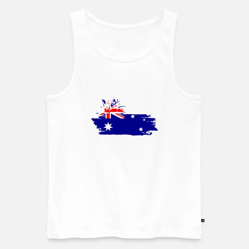 Australia, Down Under - Männer Premium Bio Tank Top - Weiß