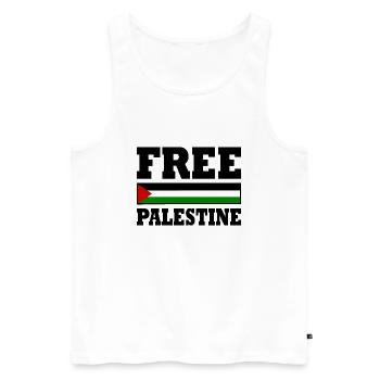 Free palestine - Débardeur bio Premium Homme - blanc - Devant - Michal (187cm)