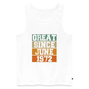 Juni 1972 Jahrgang Geburtstag Vintage Retro - Männer Premium Bio Tank Top - Weiß - Vorne - Michal (187cm)