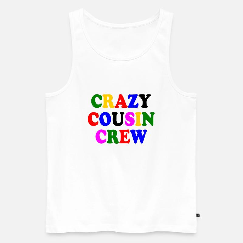 Crazy cousin crew - Männer Premium Bio Tank Top - Weiß