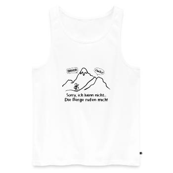 Die Berge rufen... - Männer Premium Bio Tank Top - Weiß - Vorne - AI Model Male 178 light (178cm)