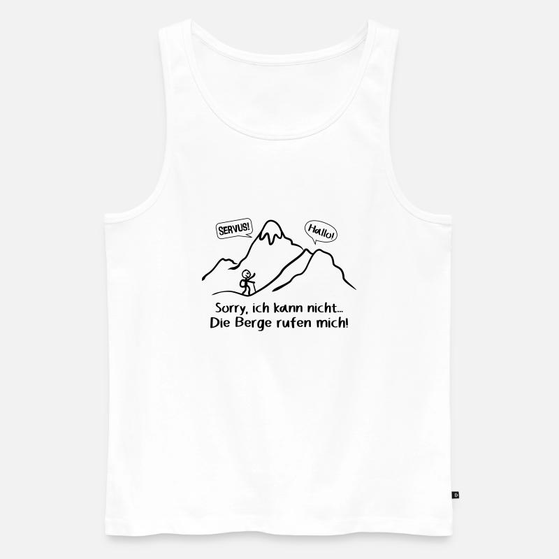Die Berge rufen... - Männer Premium Bio Tank Top - Weiß