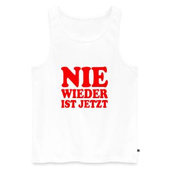 Nie wieder ist jetzt - Männer Premium Bio Tank Top - Weiß - Vorne - Michal (187cm)