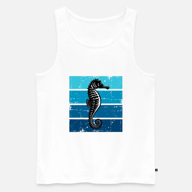 Seepferdchen Meereslebewesen Seepferd - Männer Premium Bio Tank Top - Weiß